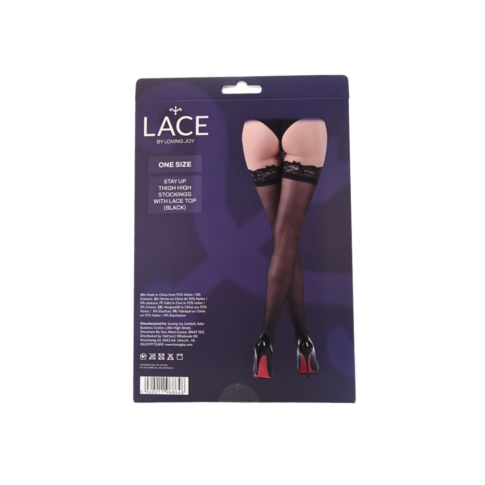 Lace by LJ Stay Up Thigh High Stockings with Lace Top - Image 5
