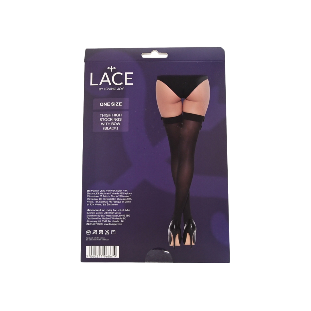 Lace by LJ Thigh High Stockings with Bow - Image 4
