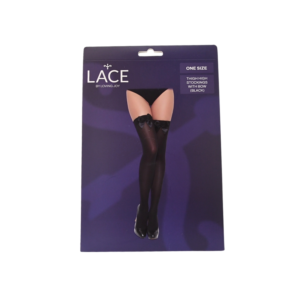Lace by LJ Thigh High Stockings with Bow - Image 3